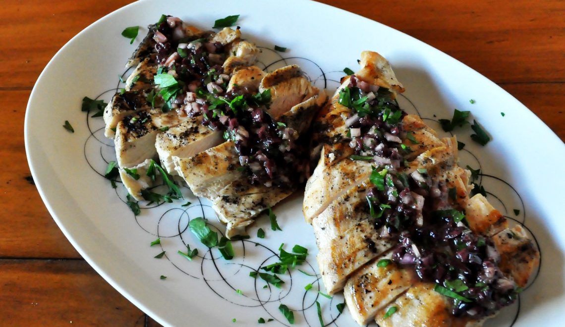 Grilled Chicken with Kalamata Olive Vinaigrette