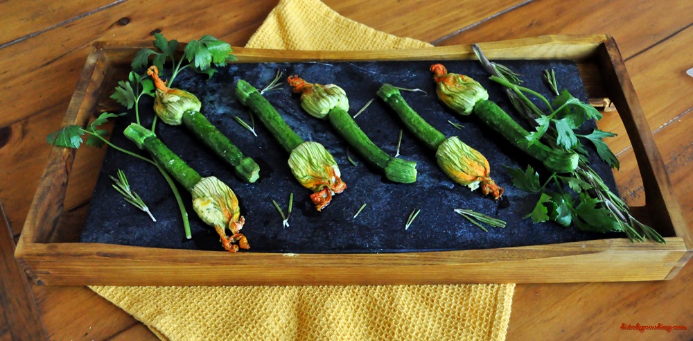 Herbed Stuffed Squash Blossoms