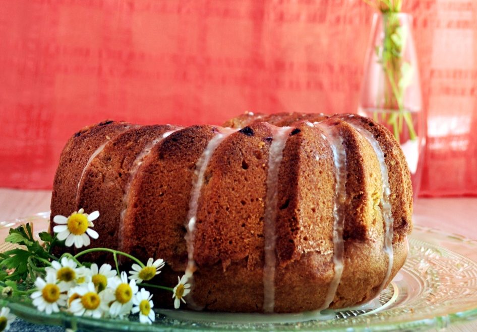 Citrus Rhubarb Olive Oil Bundt Cake