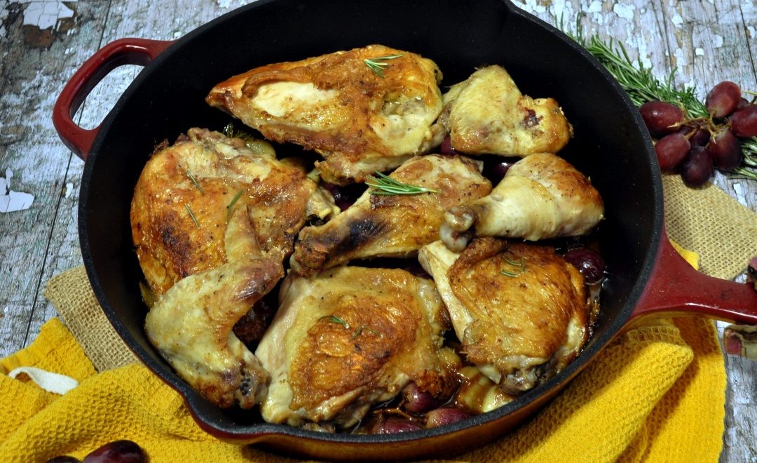 Roasted Chicken with Grapes
